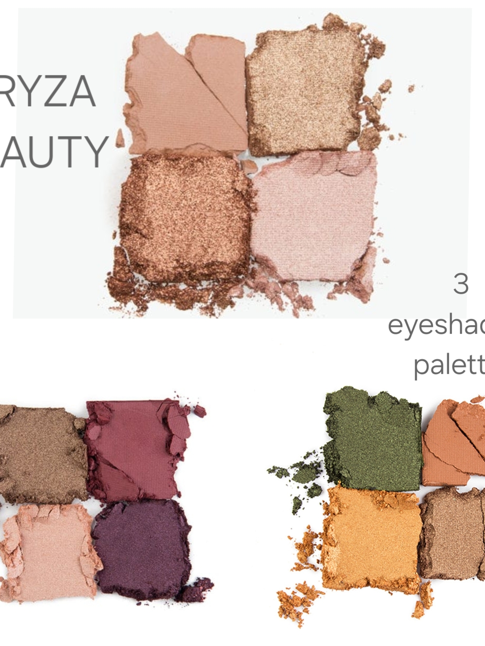 3 Eyeshadow Palettes - Nude Shimmer & Contour, Astral Amethyst & Camo Shimmer